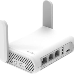 GL.iNet GL-SFT1200 (Opal) Secure Travel WiFi Router, AC1200 Dual Band Gigabit Ethernet Wireless Network, IPv6 USB 2.0, Repeater Bridge Access Point Mode, Router for Public Use, Easy Setup with Guide